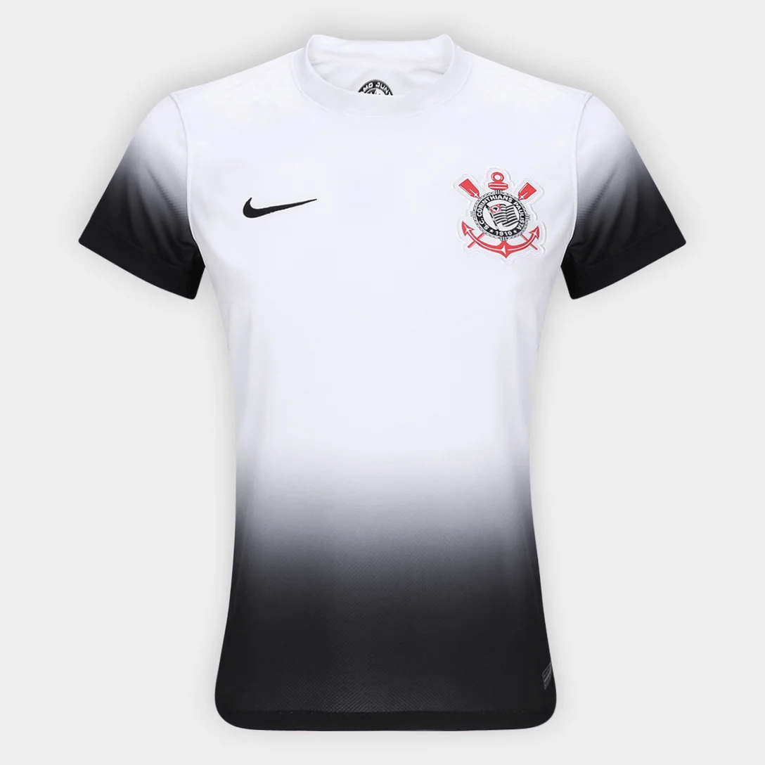 Camisa Corinthians I 24/25 s/n° Torcedor Nike Feminina - Branco+Preto